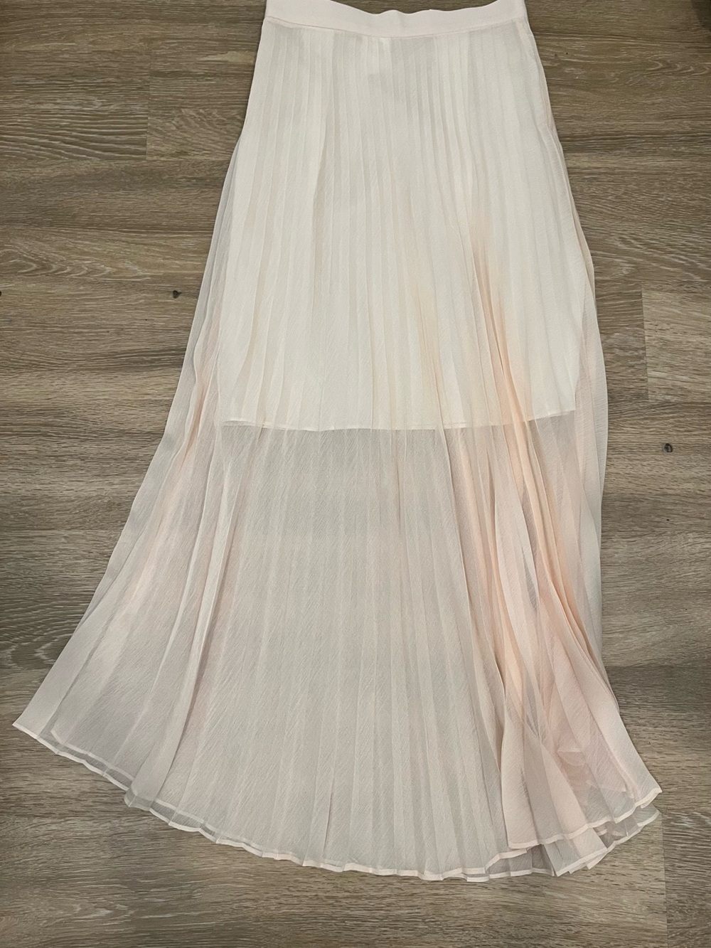 The Frankie Shop Pleated High-Low Skirt - Blush Cream